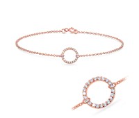 Round Rose Gold Plated Silver Anklet ANK-516-RO-GP